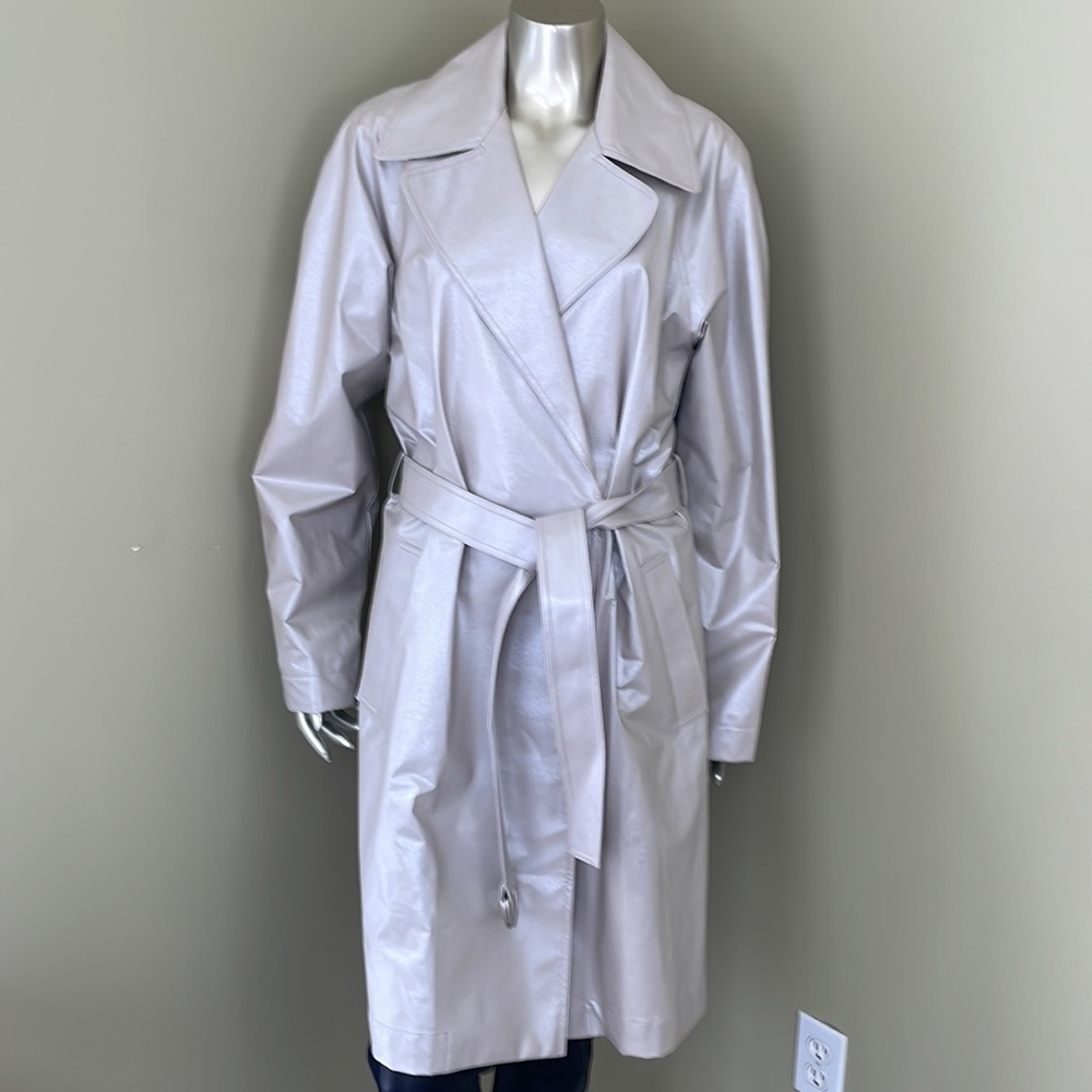 Mycra Pac Life Trench Coat Pearl Off White  W/ Matching Bag Size M/L